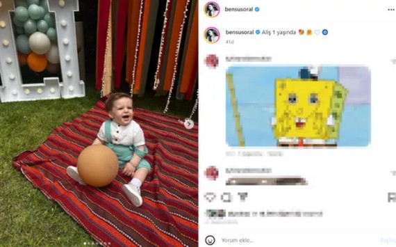 Ünlü çiftin oğlu Ali bir yaşında...